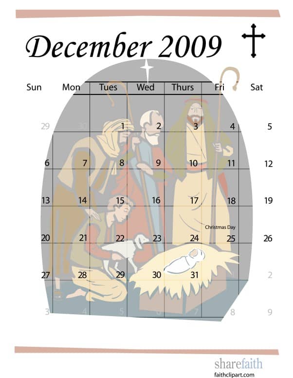 December 2009 Calendar Graphic