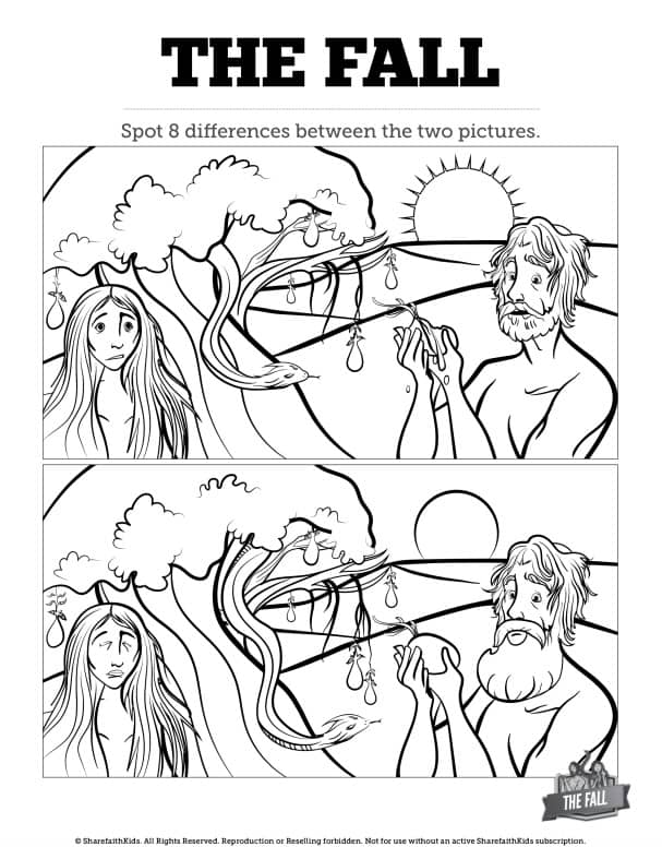 The Fall Of Man Genesis 3 Kids Spot The Difference