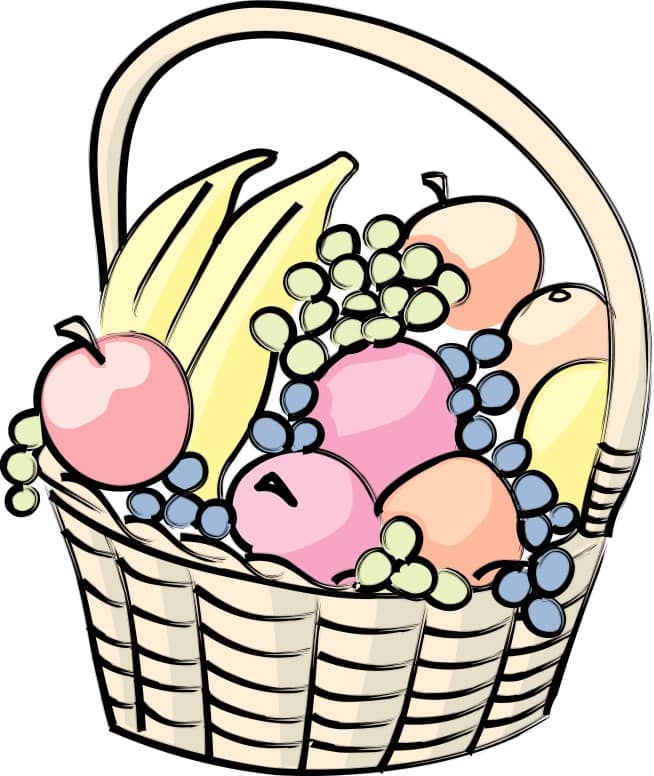 Basket of Fruit Cartoon