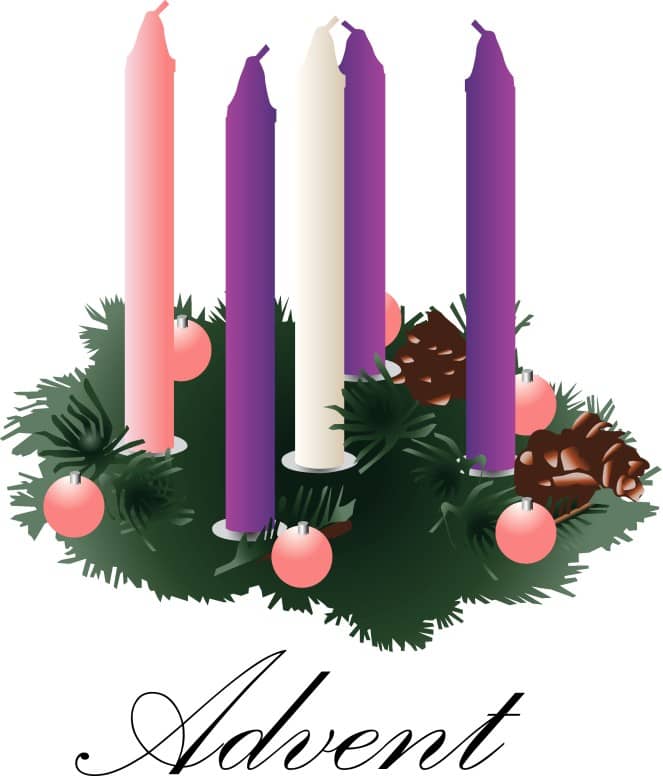 Advent Wreath with unlit Candles
