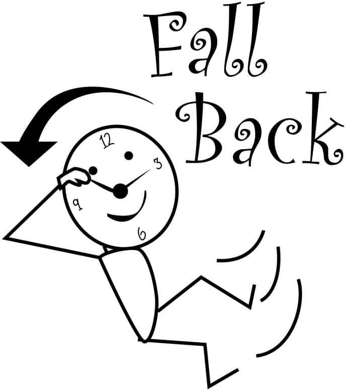 Fall Back Daylight Savings Stick Figure