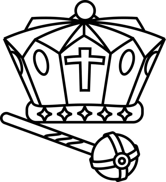 Black and White Crown and Scepter
