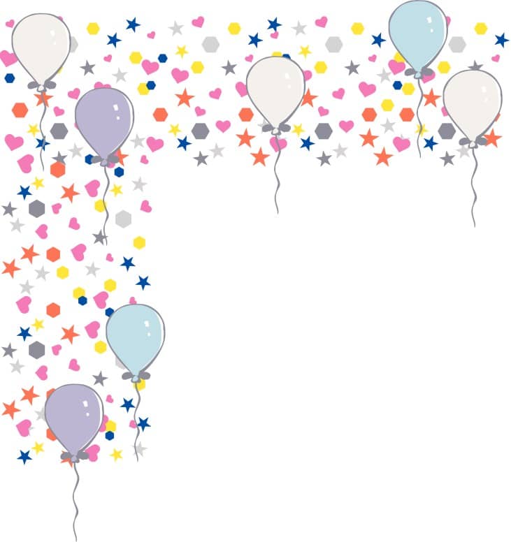 Birhgt little Shapes and Birthday Balloons Corner
