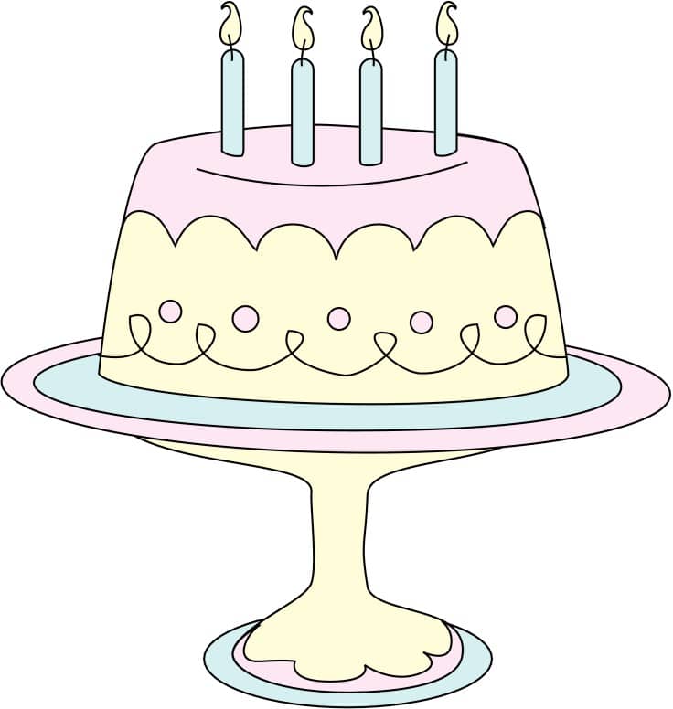 Pastel Birthday Cake on Platter