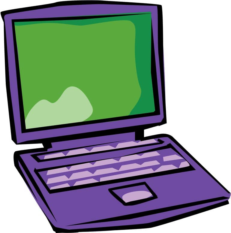 Purple Laptop with Green Screen
