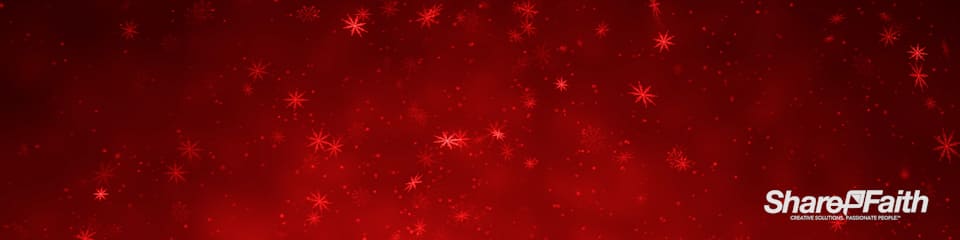 Red Snowflake Flurry Christmas Particles Triple Wide Worship Video