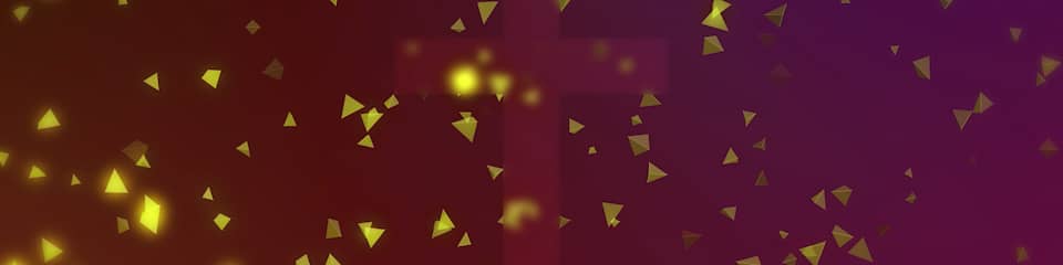 Worship Triangles Glowing Yellow Red Cross Triple Wide
