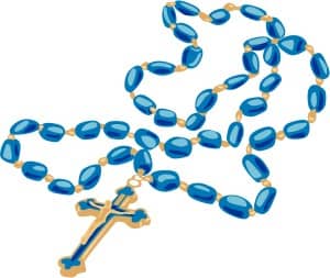 Rosary with Blue Beads and Gold