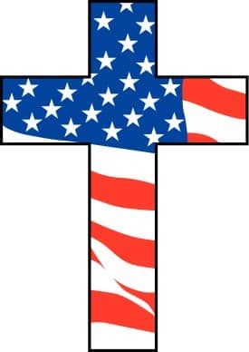 Cross with American Flag