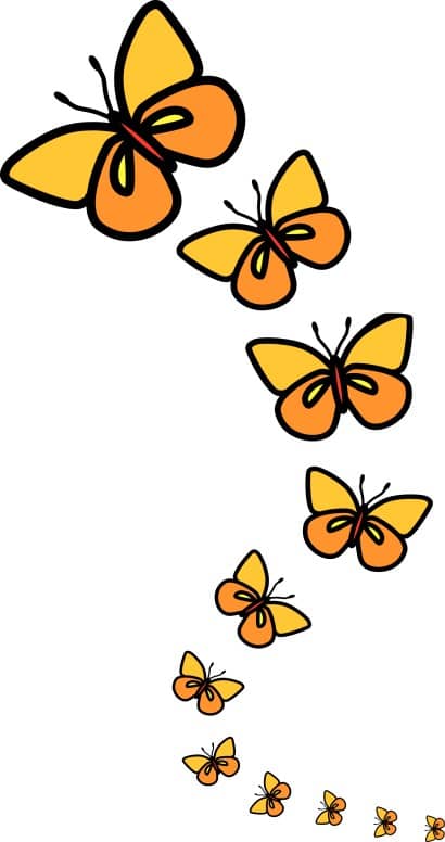 Line of Butterflies Clipart