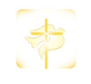 Cross and Light Yellow Dove