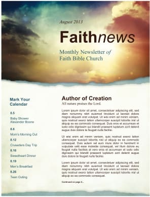 Sun Rays and Clouds Newsletter Template