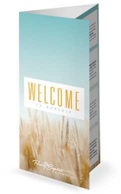 Summer Wheat Blues Trifold Ministry Bulletin