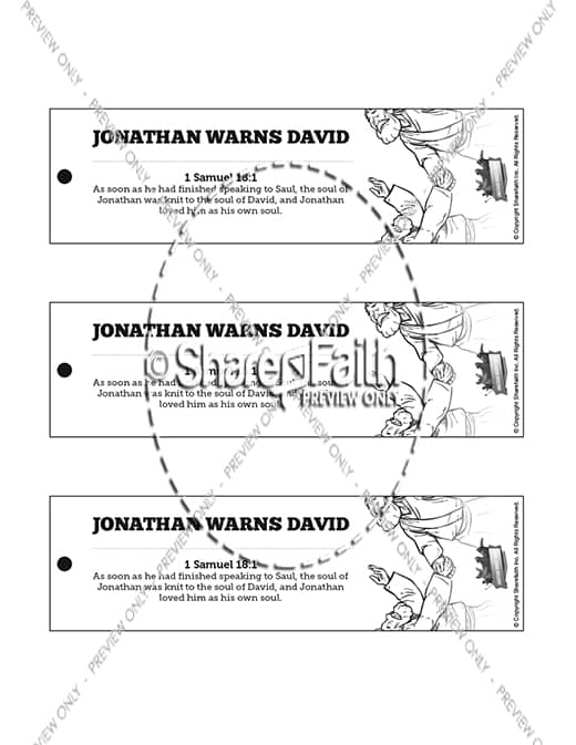1 Samuel 20 David and Jonathan Bible Bookmarks
