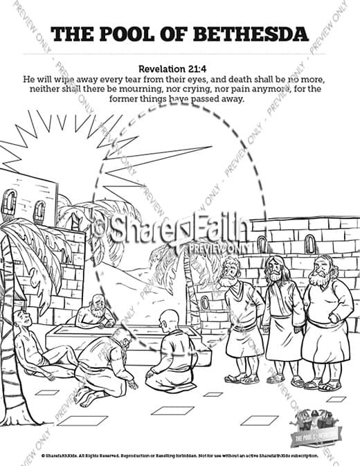 John 5 Pool of Bethesda Sunday School Coloring Pages