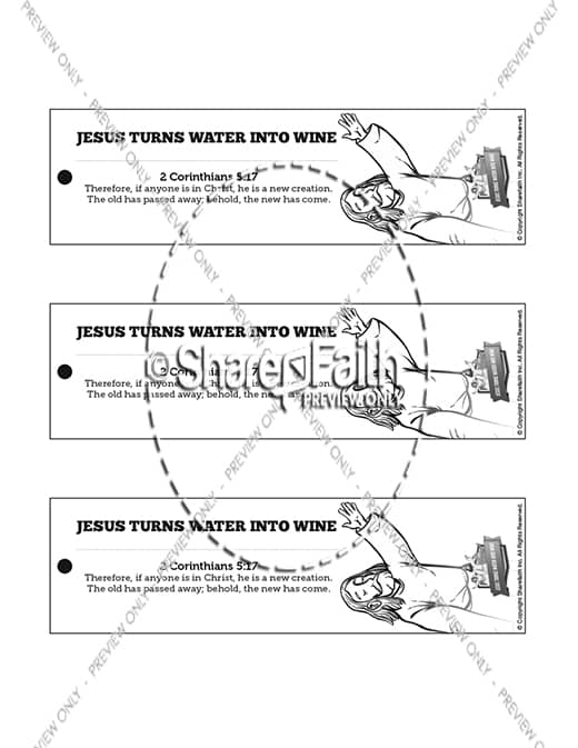 Jesus Turns Water Into Wine Bible Bookmarks