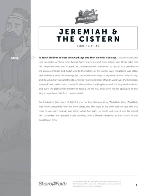 The Prophet Jeremiah Sunday School Curriculum