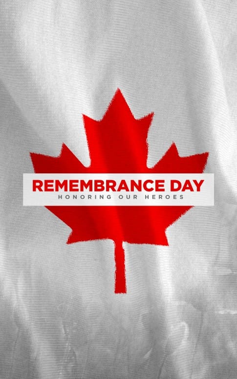 Remembrance Day Canada Flag Church Bulletin