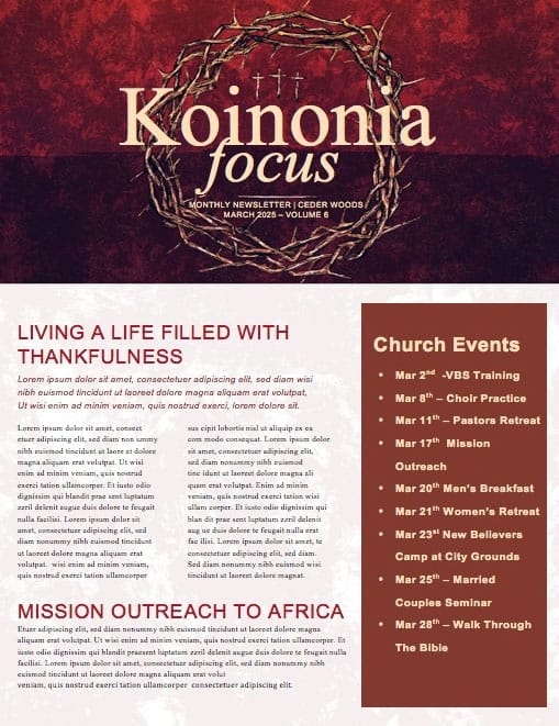Good Friday Cross and Crown Church Newsletter