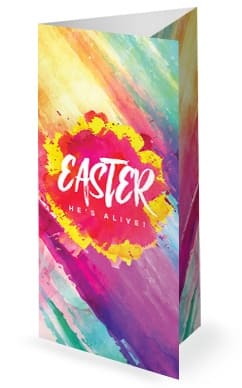 Easter Paint Splash Church Trifold Bulletin