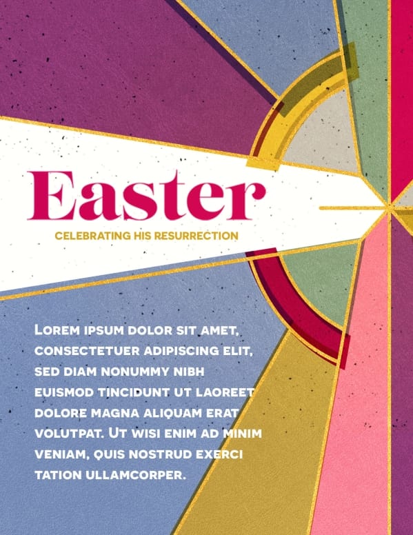 Stained Glass Easter Church Flyer