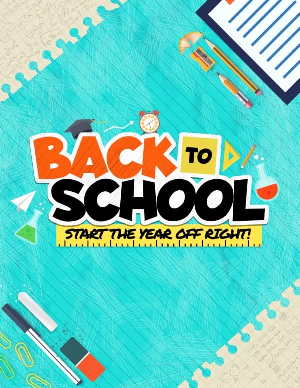 Back To School Kids Church Flyer Template