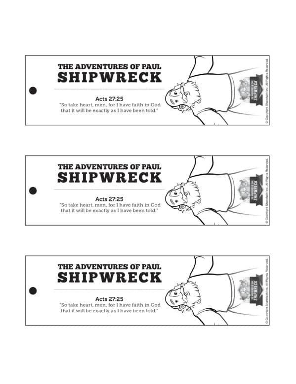 Acts 27 Shipwreck Bible Bookmarks