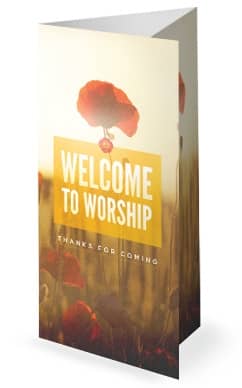 Welcome To Worship Poppy Trifold Bulletin