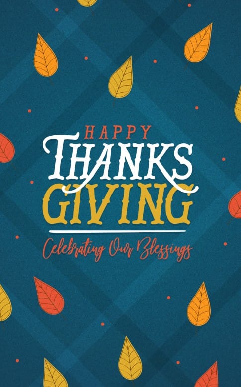 Celebrating Our Blessings Thanksgiving Church Bifold Bulletin