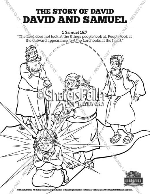 1 Samuel 16 David and Samuel Sunday School Coloring Pages
