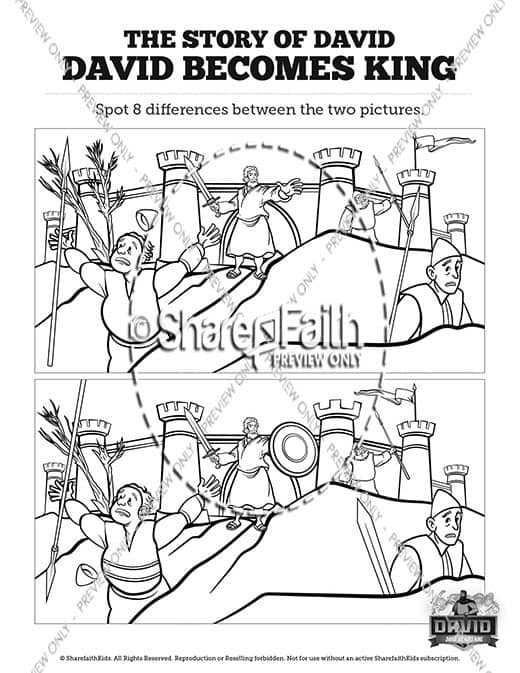 David Becomes King Coloring Page