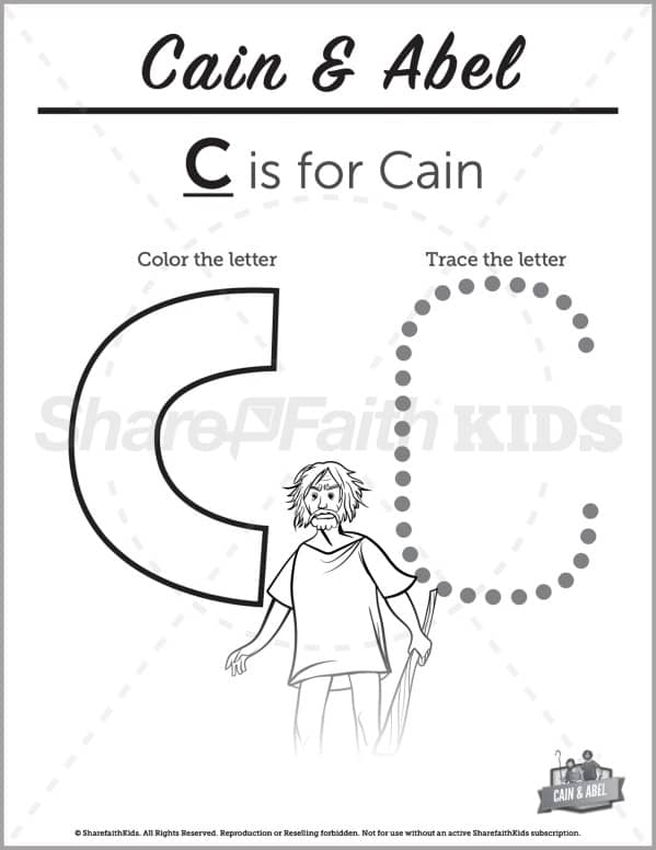 Genesis 4 Cain & Abel Preschool Letter Coloring