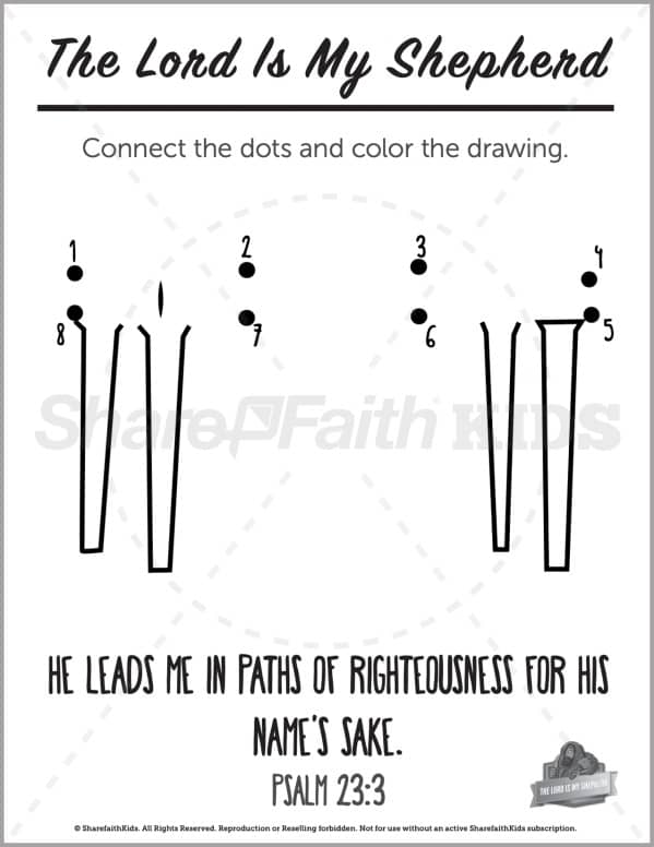 Psalm 23 The Lord is My Shepherd Preschool Dot to Dot