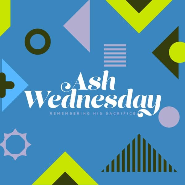 Ash Wednesday Blue Social Media Graphic