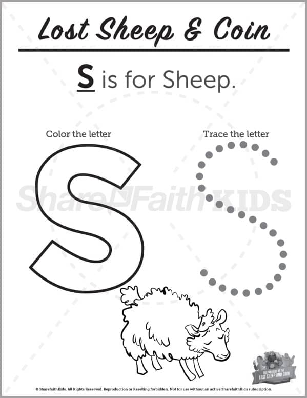 Luke 15 The Lost Sheep and Coin Preschool Letter Coloring