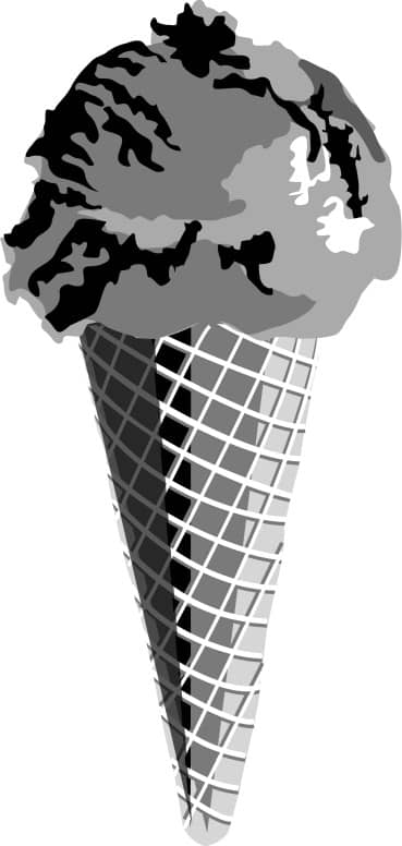 Black and White Ice Cream Cone