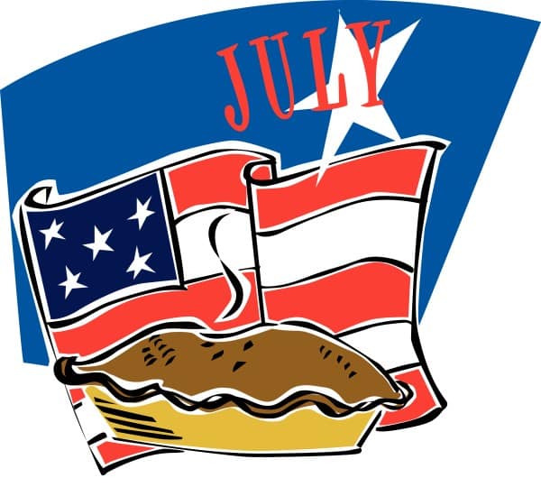 American Flag and Pie in July