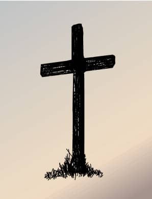 Cross in Ink with Background