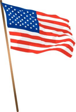 American Flag with a Pole