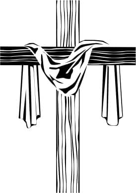 Wooden Cross with Shroud Image