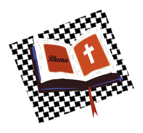 Open Bible on Checkered Pattern