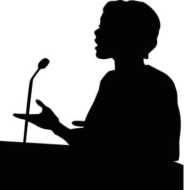 Female Speaker in Silhouette