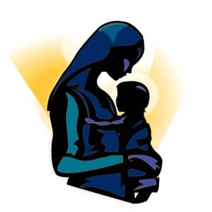 The Madonna Holding Baby Jesus Clipart