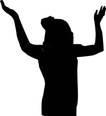Female Praising Silhouette