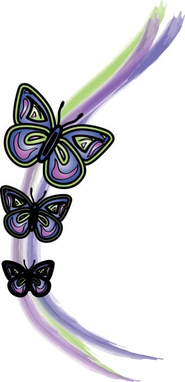 Purple Watercolor Butterflies