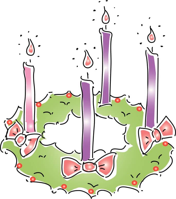 Advent Wreath and Candles coloring page  Free Printable Coloring Pages