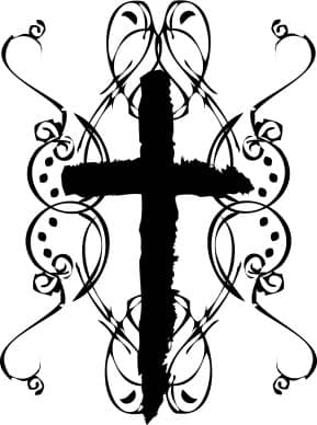 black and white easter cross clip art