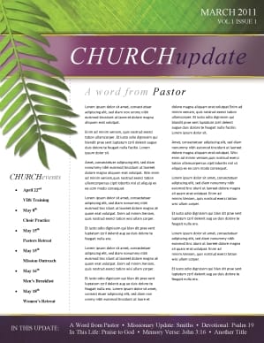 Palm Sunday Church Newsletter Template