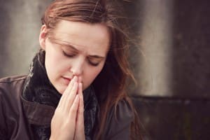Woman in Prayer Ministry Stock Photo