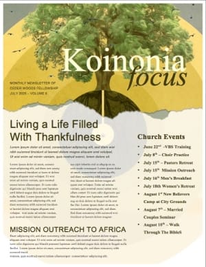 Faith of a Mustard Seed Religious Newsletter
